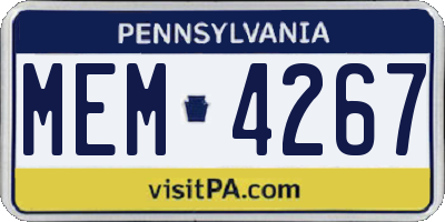 PA license plate MEM4267