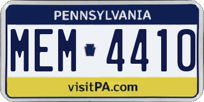 PA license plate MEM4410