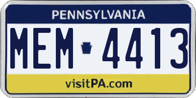PA license plate MEM4413
