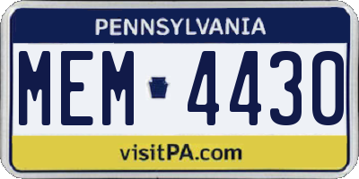 PA license plate MEM4430