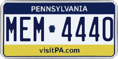 PA license plate MEM4440