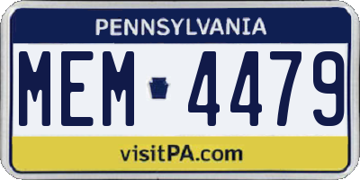 PA license plate MEM4479