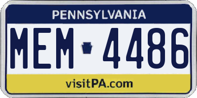 PA license plate MEM4486