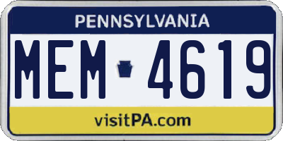 PA license plate MEM4619