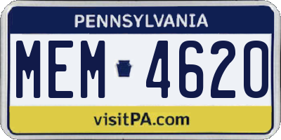 PA license plate MEM4620