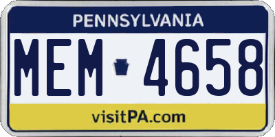 PA license plate MEM4658