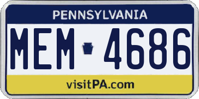 PA license plate MEM4686