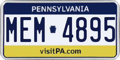PA license plate MEM4895