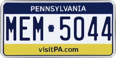 PA license plate MEM5044