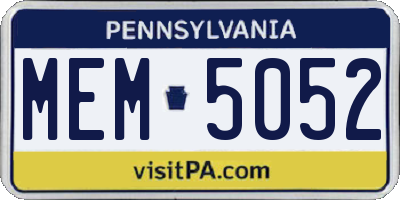 PA license plate MEM5052