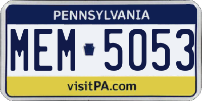 PA license plate MEM5053