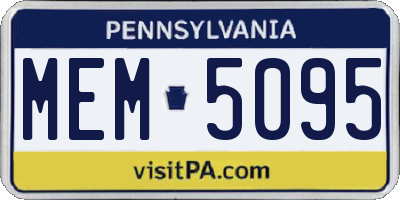 PA license plate MEM5095