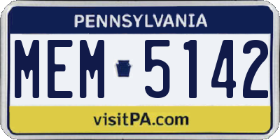 PA license plate MEM5142