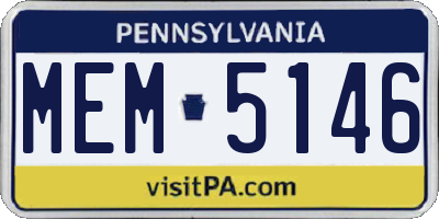 PA license plate MEM5146