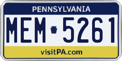 PA license plate MEM5261
