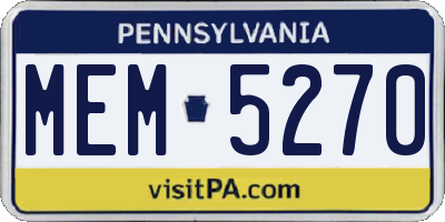 PA license plate MEM5270