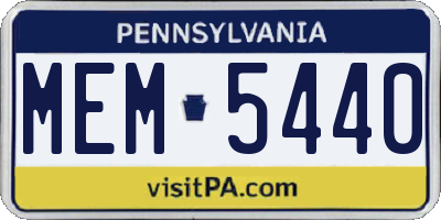 PA license plate MEM5440