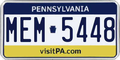 PA license plate MEM5448