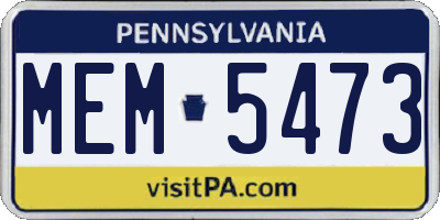 PA license plate MEM5473