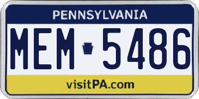 PA license plate MEM5486