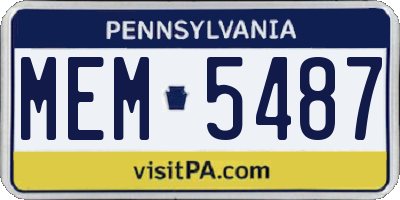 PA license plate MEM5487