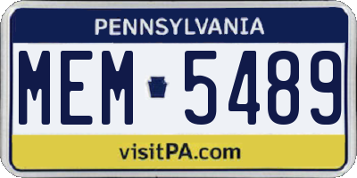 PA license plate MEM5489