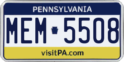PA license plate MEM5508