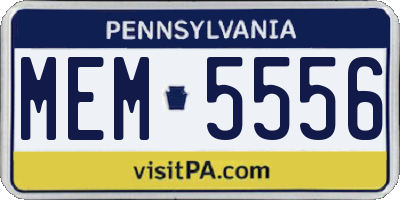 PA license plate MEM5556
