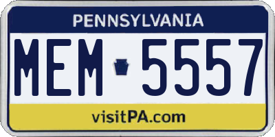 PA license plate MEM5557