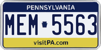 PA license plate MEM5563