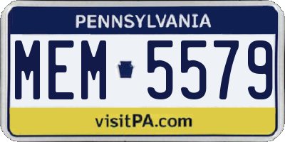 PA license plate MEM5579