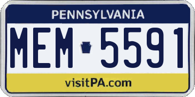PA license plate MEM5591