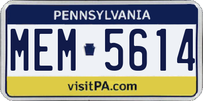 PA license plate MEM5614