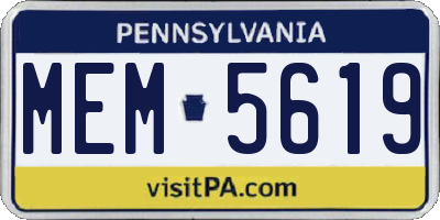 PA license plate MEM5619