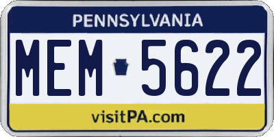 PA license plate MEM5622