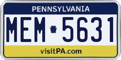 PA license plate MEM5631