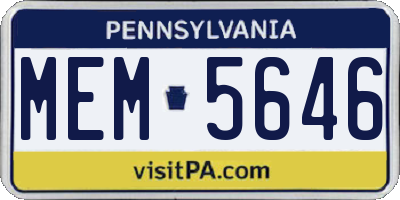 PA license plate MEM5646