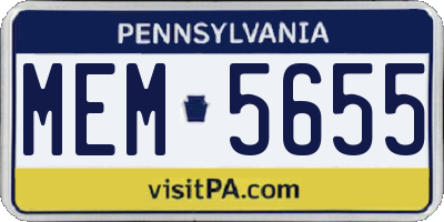 PA license plate MEM5655