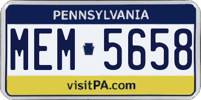 PA license plate MEM5658