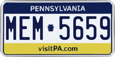 PA license plate MEM5659