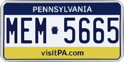 PA license plate MEM5665