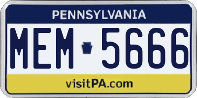 PA license plate MEM5666