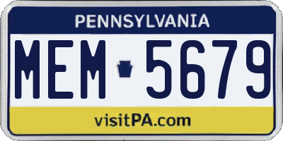 PA license plate MEM5679