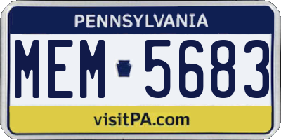 PA license plate MEM5683