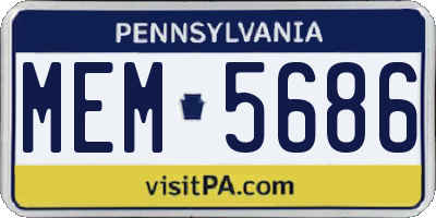 PA license plate MEM5686