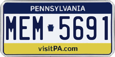 PA license plate MEM5691