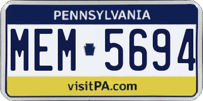 PA license plate MEM5694