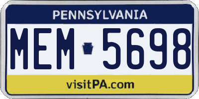 PA license plate MEM5698