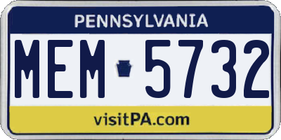PA license plate MEM5732