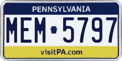 PA license plate MEM5797
